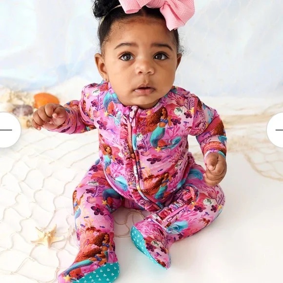 NWT The Little Mermaid Ariel Footie Ruffled Zippered One Piece - 12 -18 months - Picture 2 of 5